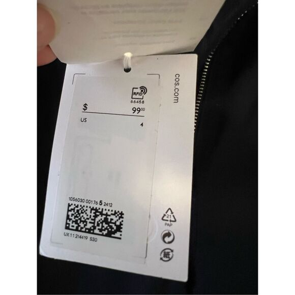 COS Navy Tapered Drawstring Pants – Adjustable Crop Style - Picture 5 of 12